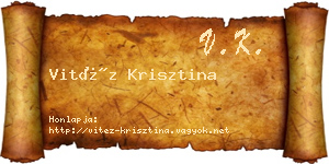 Vitéz Krisztina névjegykártya